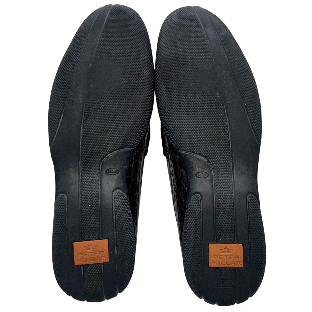 Peter Millar‎ Croc Embossed Leather Loafers Old Money Quiet Luxury, Men's 8.5